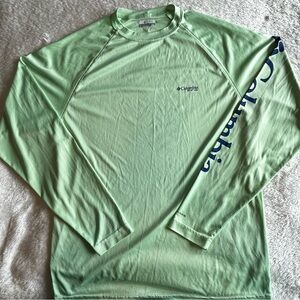 Columbia PFG Light Green Omni-Shade Long Sleeve Shirt | Size M